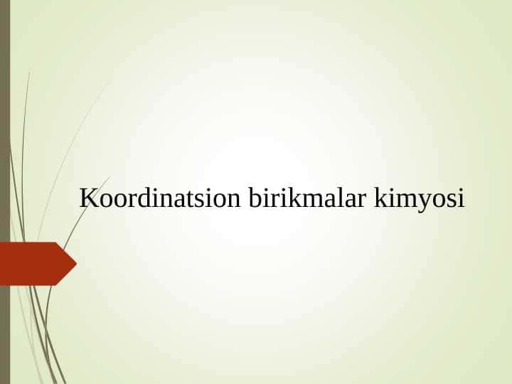 Koordinatsion birikmalar kimyosi