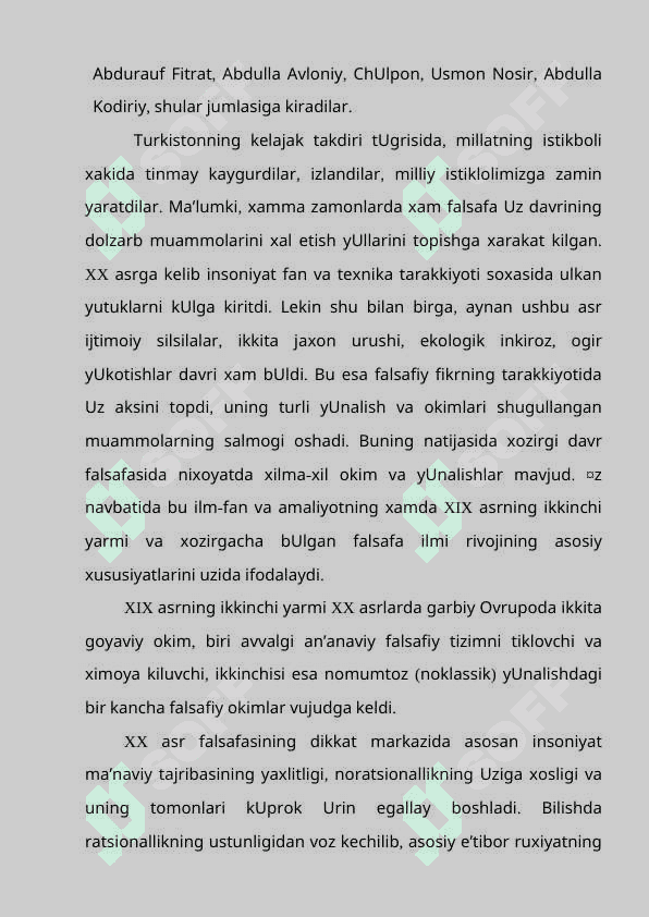 XIX asr oxiri va XX asr boshlari falsafiy fikrlar. 8