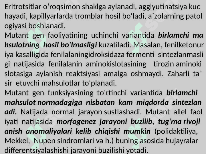 Gen kasalliklari. Odamlarda normal va patologik belgilarning irsiylanishi 5