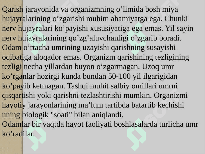 Organizmlarning  ko‘payishi. Postembrional  rivojlanishning umumiy qonuniyatlari.Regeneratsiya.Gomeostaz.Transplantatsiya 8