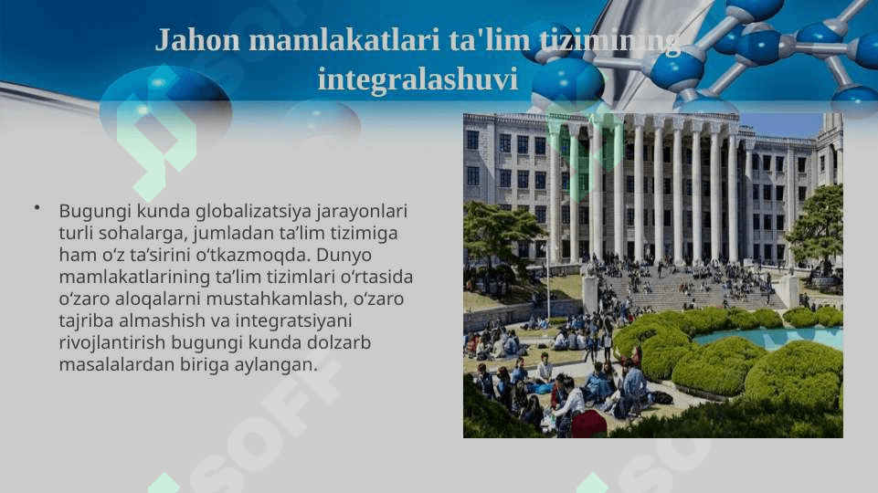 Jahon mamlakatlari ta'lim tizimining integralashuvi. 3