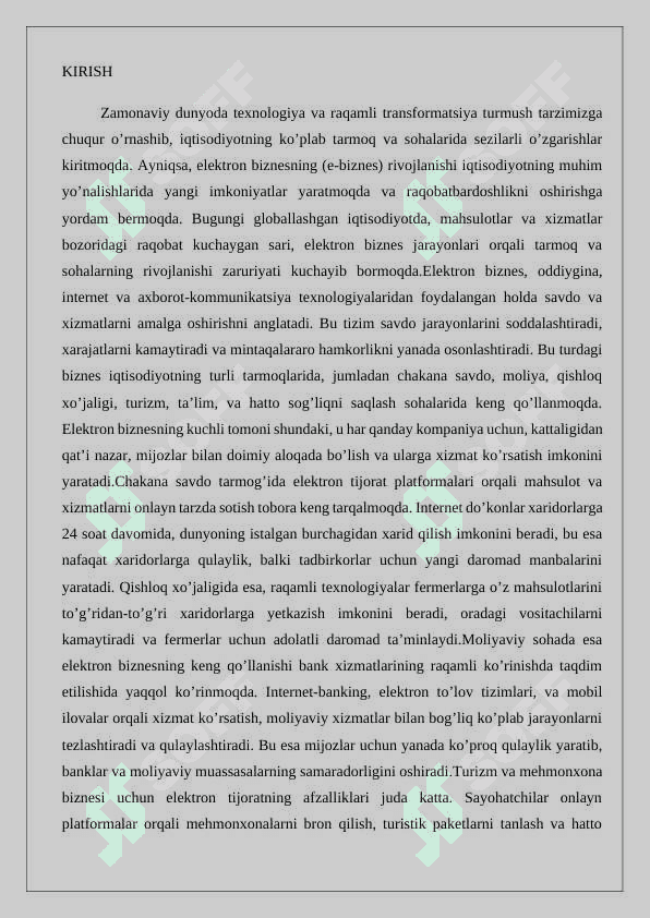 Iqtisodiyotning ayrim tarmoq va soxalarida  elektron biznesni amalga oshirish 2