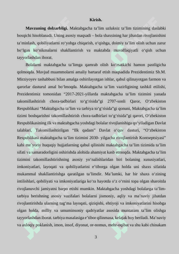 Takomillashtirilgan “Ilk qadam” davlat o‘quv dasturi. 3