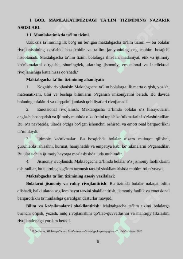 Maktabgacha ta'lim tashkilotining yillik ish rejasining mohiyati 6