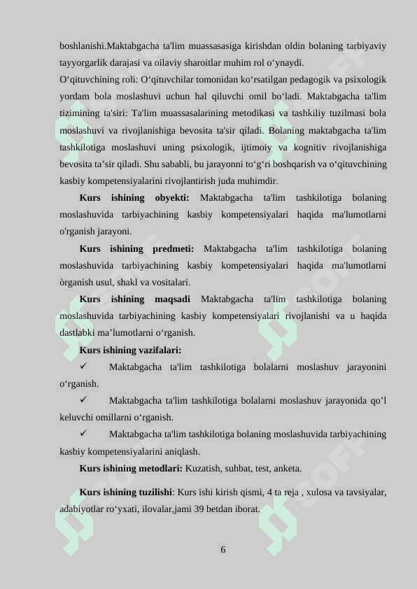 Maktabgacha ta'lim tashkilotiga bolaning moslashuvida tarbiyachining kasbiy kompetensiyalari 6