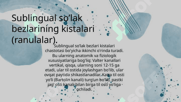 Bolalarda so’lak bezlarining xavfsiz va xavfli o’smalari. 7