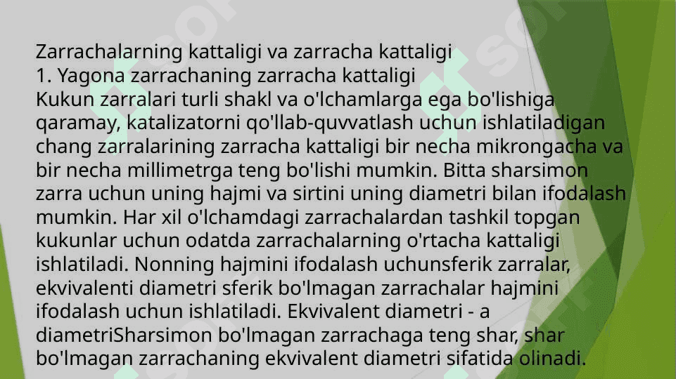 Katalizatorlarning ayrim fizik xususiyatlari 4
