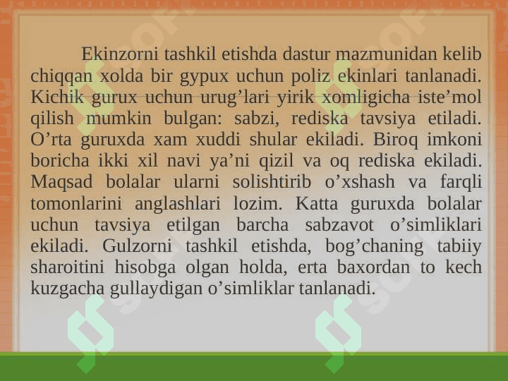 Yozgi yer maydonchalarida mehnatlarni tashkil etish mazmuni 6