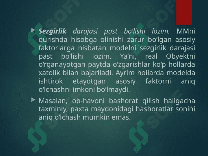 Matematik modelga qo‘yiladigan talablar va matematik modelni qurish bosqichlari. 6