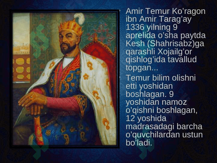 XIV asrning ikkinchi yarmi XVI asrlarda ta'lim tarbiya. 6