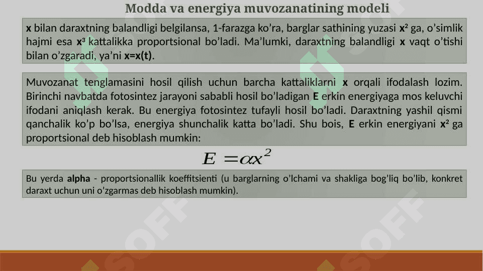 Modda va energiya muvozanatining modeli 4