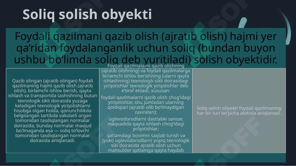 YER QA’RIDAN FOYDALANGANLIK UCHUN SOLIQ ELEMENTLARI 5