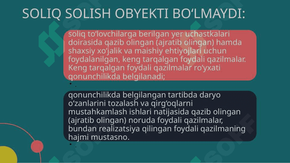YER QA’RIDAN FOYDALANGANLIK UCHUN SOLIQ ELEMENTLARI 6