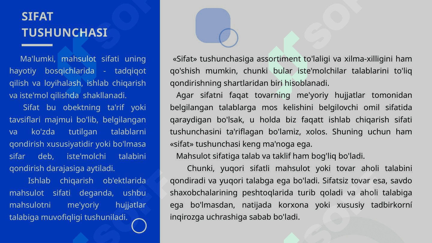 Mahsulot va xizmatlar sifatini taʼminlash va boshqarish 3