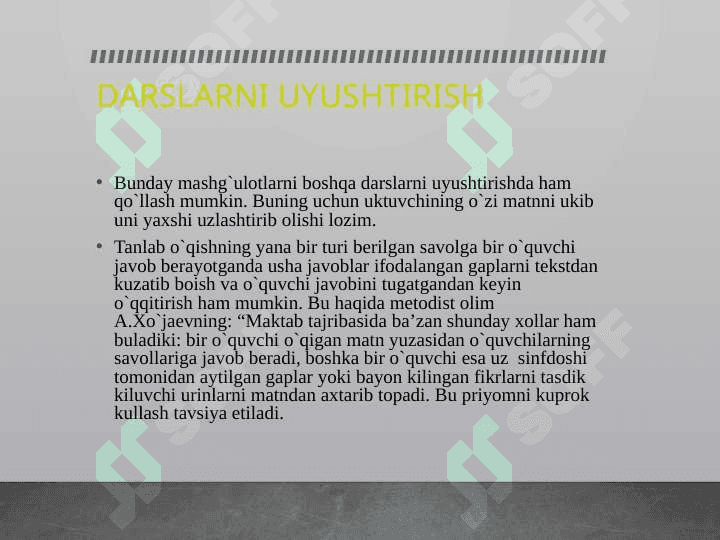 YOZMA ISH TURLARI  VA UNGA QO'YILADIGAN TALABLAR. 6