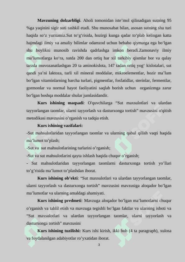 O’QUVCHILARGA "SUT MAHSULOTLARI VA ULARDAN TAYYORLANADIGAN TAOMLARNI TAYYORLASH"NI O’RGATISH. TEXNOLOGIK TA'LIM METODIKASI 3