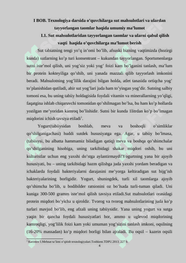 O’QUVCHILARGA "SUT MAHSULOTLARI VA ULARDAN TAYYORLANADIGAN TAOMLARNI TAYYORLASH"NI O’RGATISH. TEXNOLOGIK TA'LIM METODIKASI 4