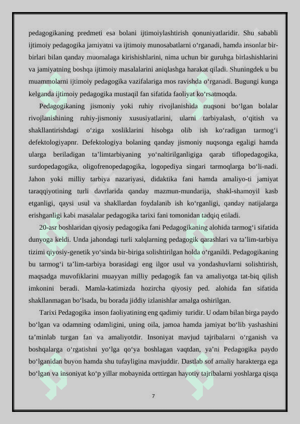 PEDAGOGIKA  VA IJTIMOIY  PEDAGOGIKA KATEGORIYALARI 7