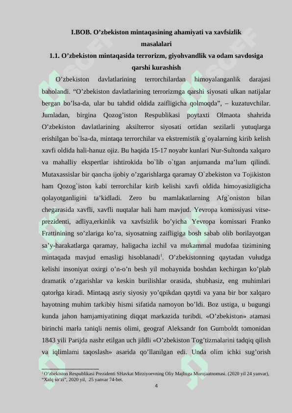 O’ZBEKISTONNING JAHONDA XAVFSIZLIK VA TERRORIZMGA QARSHI KURSH BO’YICHA TASHABBUSI 4