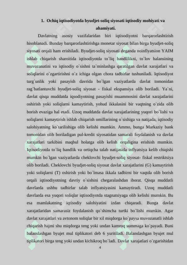 OCHIQ IQTISODIYOTDA BYUDJET-SOLIQ SIYOSATI. 4