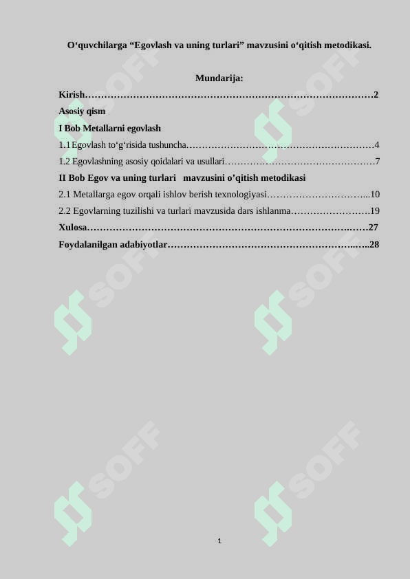 Oʻquvchilarga “Egovlash va uning turlari” mavzusini oʻqitish metodikasi. 2