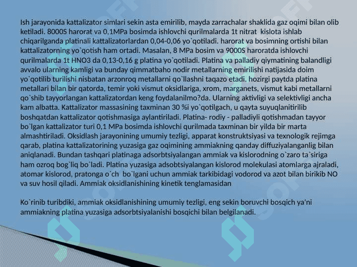 Nitrat kislotaning olinishi, xossalari va eng muhim birikmalari 5