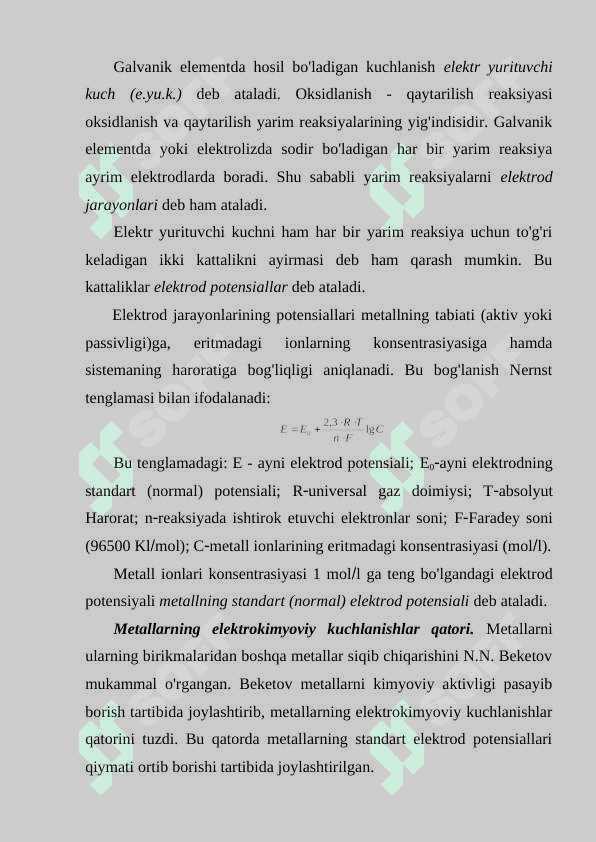 Metallarning xossalari. Metallar korroziyasi 4