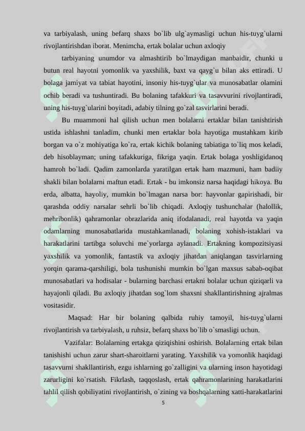 OʻZBEK XALQ ERTAKLARINING TARBIYAVIY AHAMIYATI 5