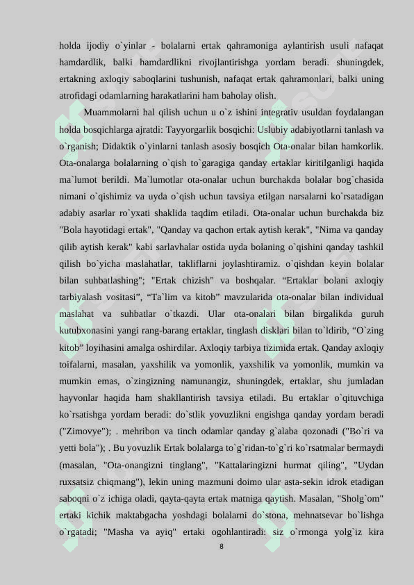OʻZBEK XALQ ERTAKLARINING TARBIYAVIY AHAMIYATI 8
