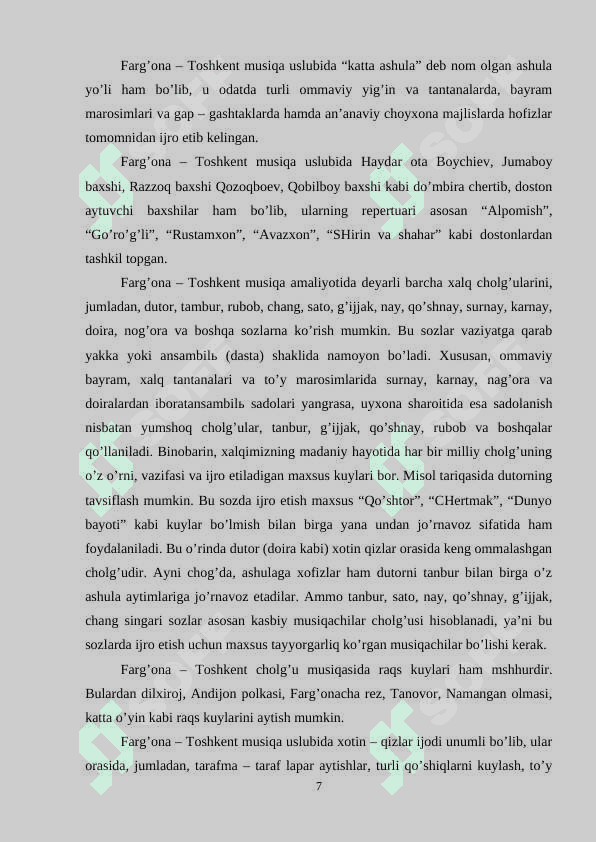 OʻZBEK XALQ MUSIQA IJODINING TARIXIY RIVOJI 7