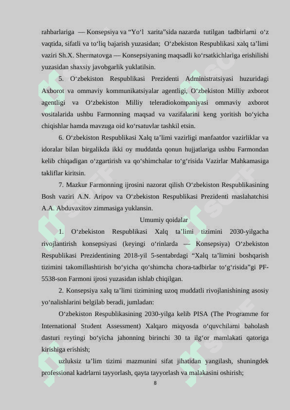 O'ZBEKISTONDA XALQ BILAN MULOQOT NOYOB TIZIMNING YARATILISHI VA DASTLABKI NATIJALAR 8