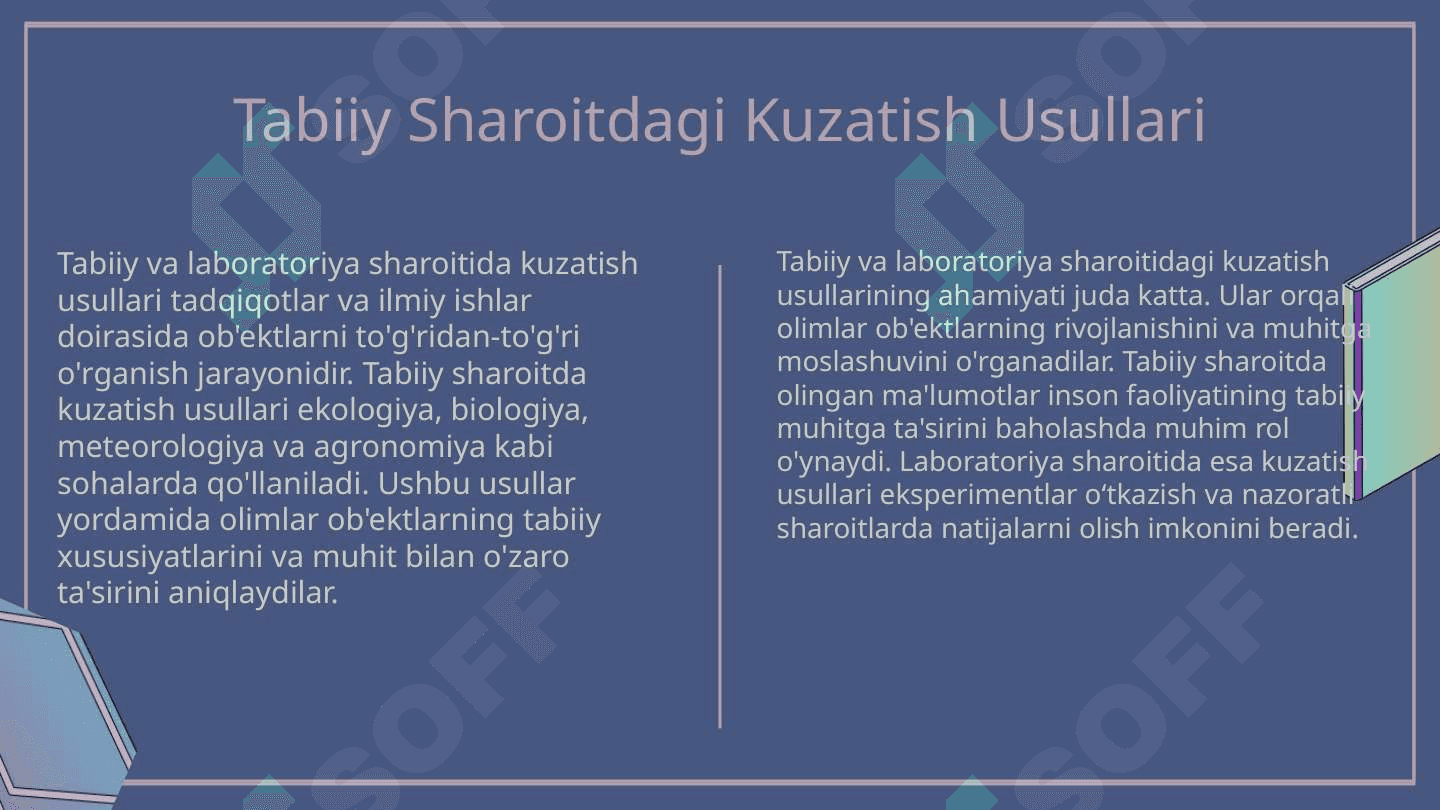 Tabiiy va labaratoriya sharoitida kuzatish 3