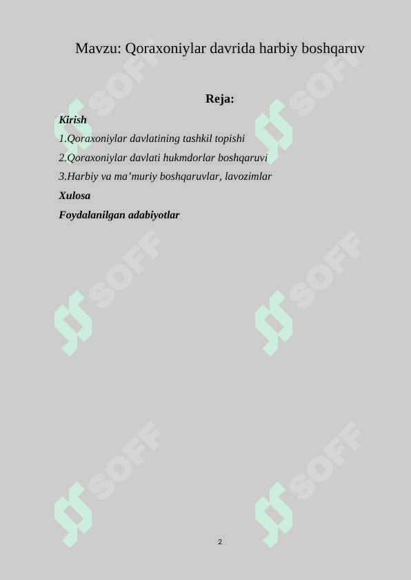 Qoraxoniylar davrida harbiy boshqaruv 2