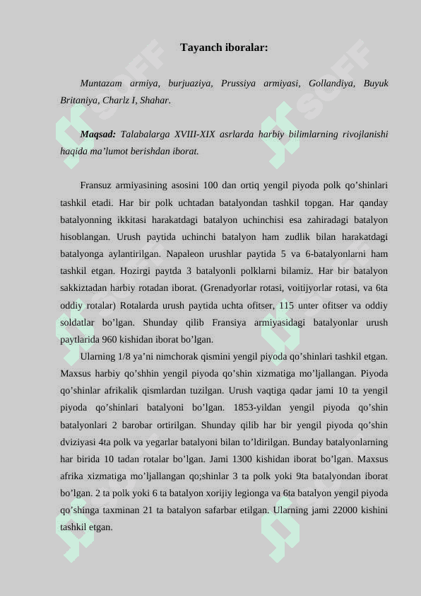 XVIII-XIX asrlarda harbiy bilimlarning rivojlanishi 2