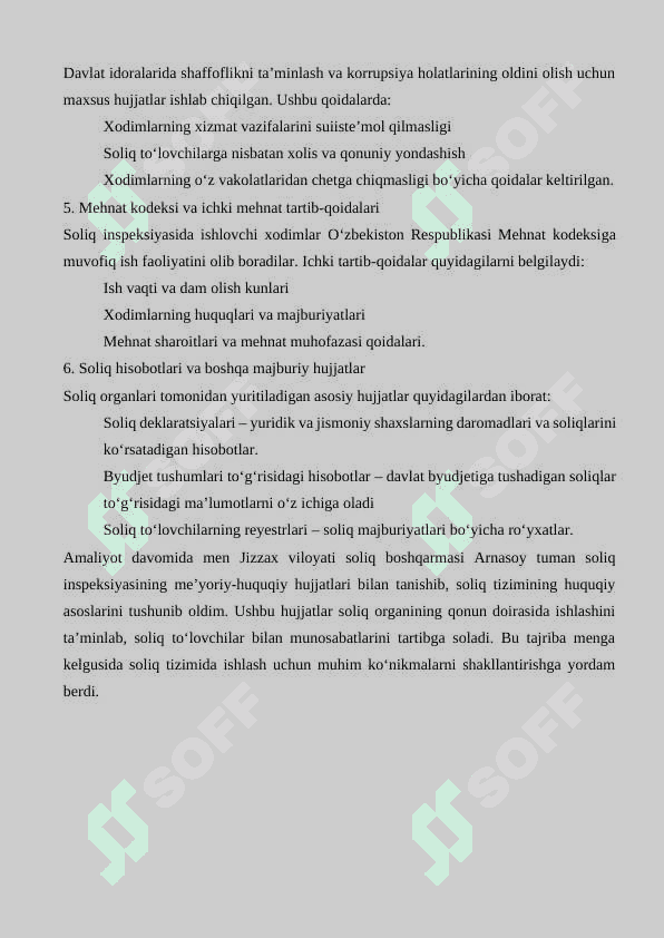 SOLIQ MALAKAVIY AMALIYOT (BITIRUV OLDI)   KUNDALIK HISOBOT 8