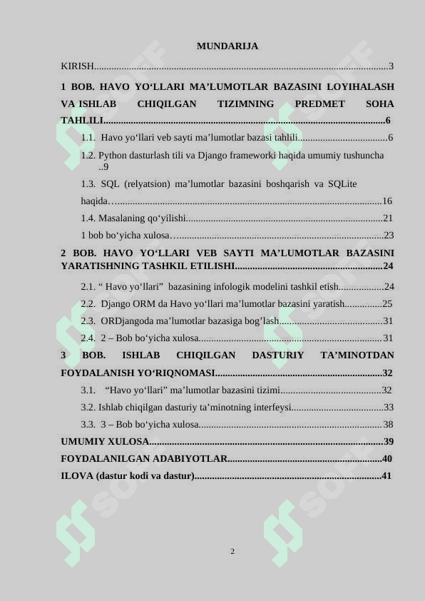 “O‘zbekiston havo yo‘llari” sohasida davlat interaktiv xizmatlar mavzusidagi Loyiha ishi 3