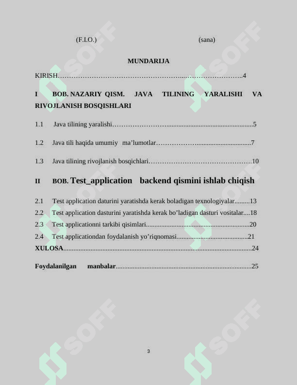 Test application backend qismini ishlab chiqish 3