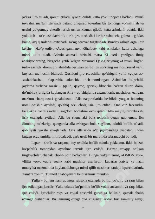 Umumiy o’rta ta’lim maktablari musiqa madaniyati fani darsliklarida o’zbek xalq musiqa ijodi 7