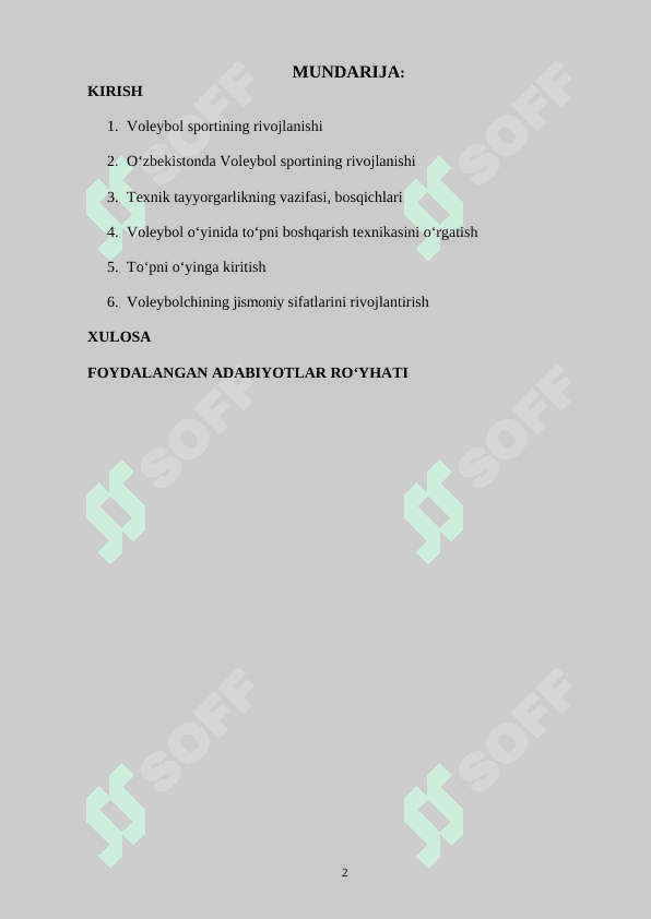 Voleybolda oʻyinida toʻpni  boshqarish texnikasini tako millashtirishning samarali yoʻllarini ishlab chiqish 2