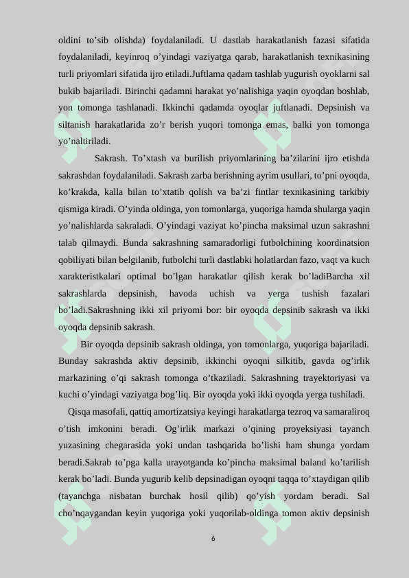 Futbolchilarning maxsus xarakatlari (yugurish, sakrash, to‘xtash, burilish) texnikasiga o‘rgatishning zamonaviy metodlari 6