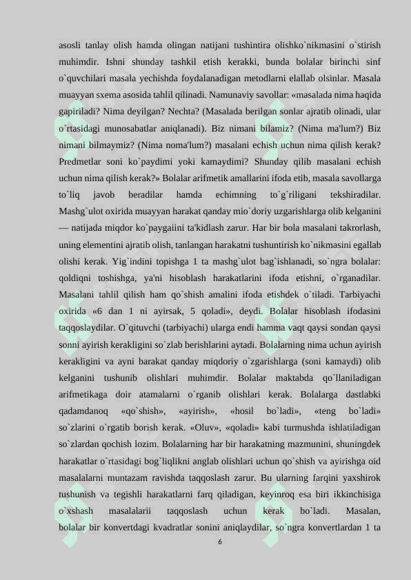 Maktabgacha tayyorlov guruh bolalarini arifmetik masalalarni yechishga o’rgatish 6