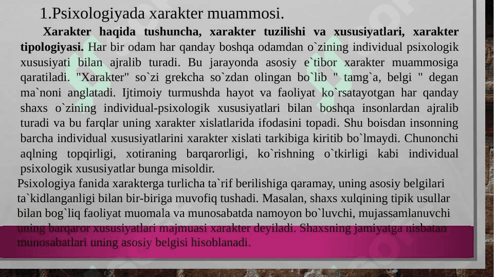 XARAKTER, QOBILIYAT VA HARAKAT INSON FAOLIYATNING BIRLIGI SIFATIDA 2