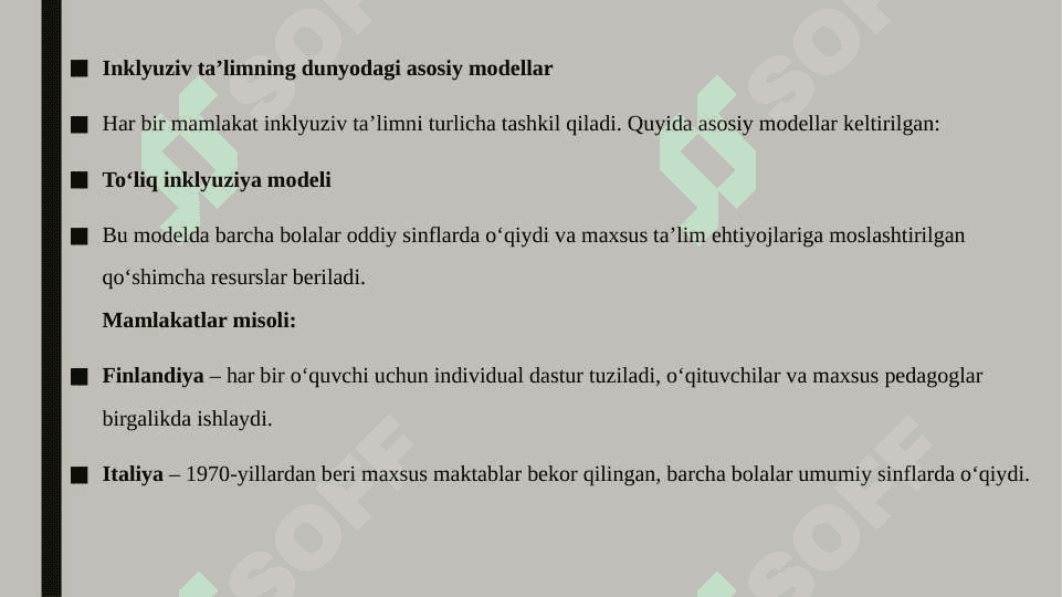 Chet elda alohida ta'lim ehtiyoji bo'lgan bolalarning inklyuziv ta'limi. 8