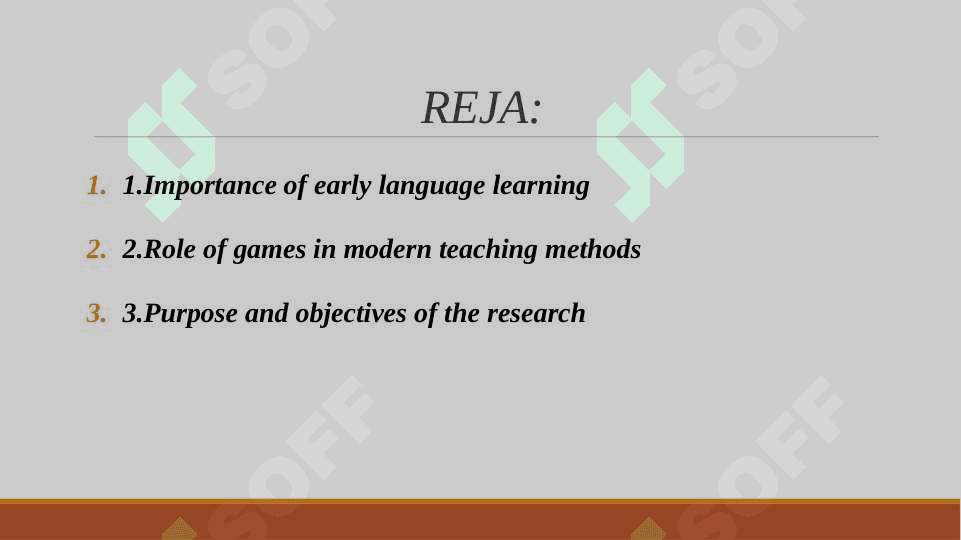 GAME AS A MODERN TECHNIQUE OF TEACHING ENGILISH AT THE PRE-SCHOOL STAGE TECHNIQUE OF TEACHING ENGILISH AT THE PRE-SCHOOL STAGE 2
