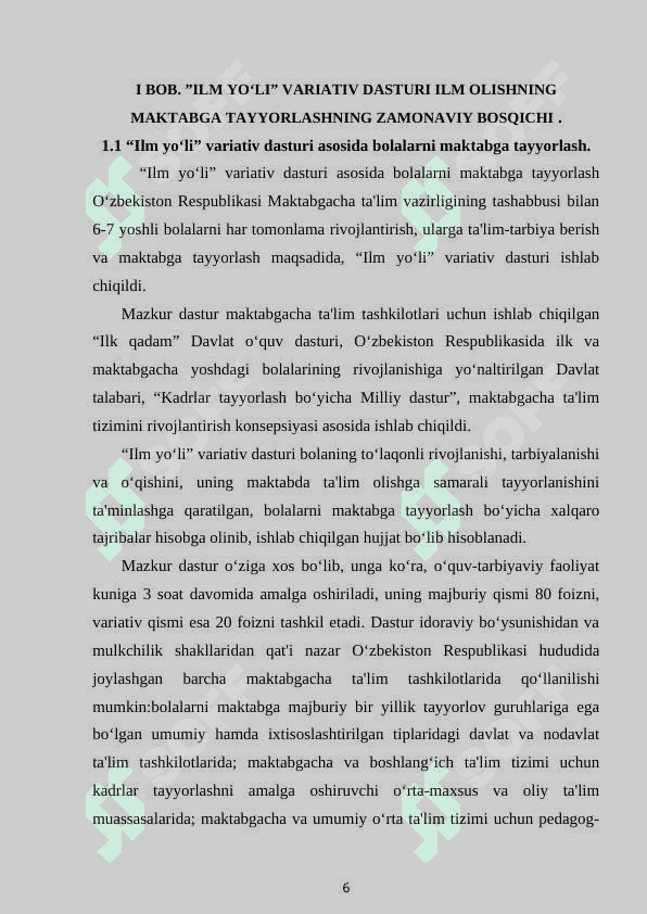 “Ilm yo‘li” variativ dasturi orqali bolani oilada maktabga tayyorlash 6