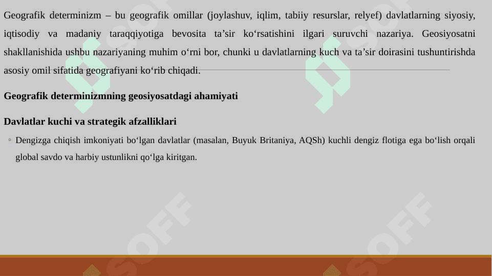 GEOSIYOSATNI SHAKLLANISHIDA GEOGRAFIK DETERMINIZMNING AHAMIYATI 3