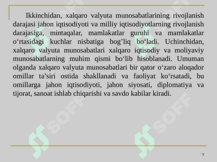 Xalqaro valyuta munosabatlari 7