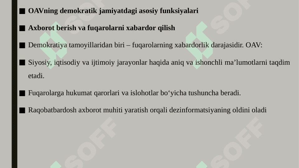Jamiyatning demokratlashuvida ommaviy axborot vositalarining tutgan o'rni 7