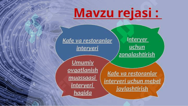 Umumiy ovqatlanish korxonalarining interyeri 2
