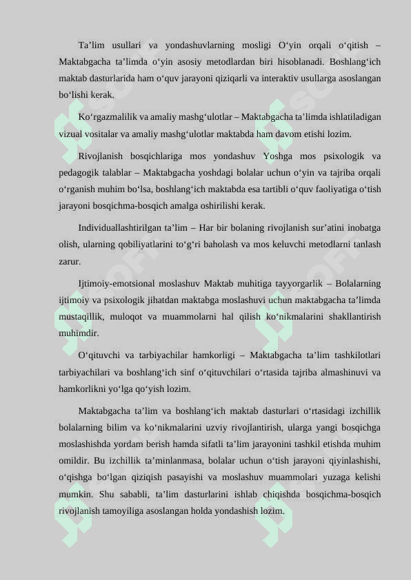MAKTABGACHA TA'LIM TASHKILOTI VA MAKTAB DASTURLARIDAGI IZCHILLIK 3